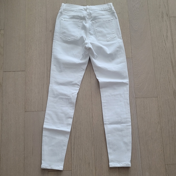Frame Denim Women's Le Skinny De Jeanne Jeans White RARE Single Knee Rip Sz 28 - Picture 5 of 8